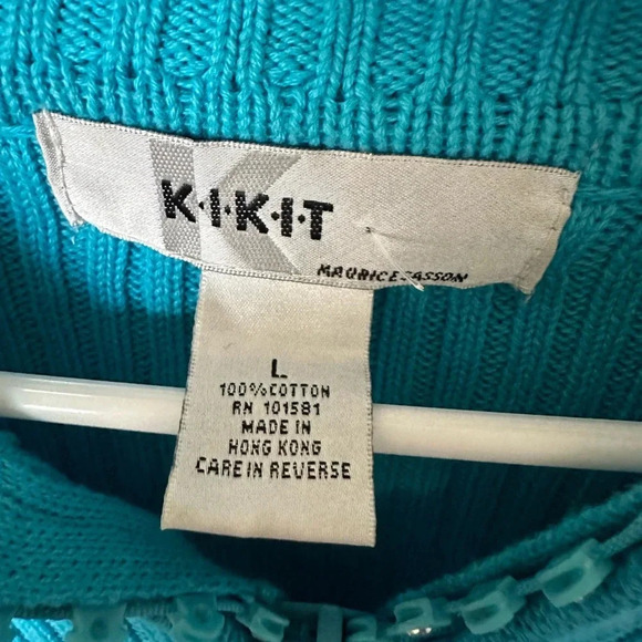 Y2K knit ribbed zip up sweatsuit top - Picture 2 of 6